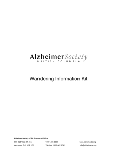 Wandering Information Kit - Alzheimer Society of Canada