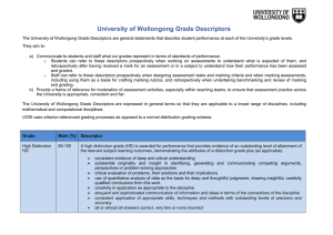 University of Wollongong Grade Descriptors