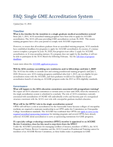 FAQ: Single GME Accreditation System