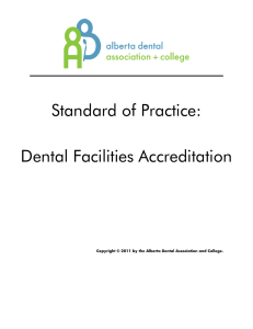 Standard of Practice: Dental Facilities Accreditation