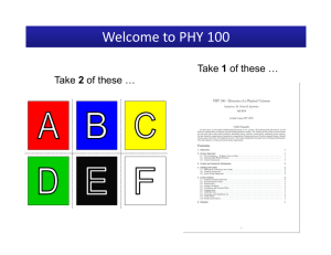 Welcome to PHY 100