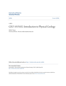 GEO 101N.02: Introduction to Physical Geology