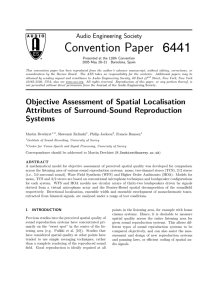 Objective Assessement of Spatial Localisation Attributes of