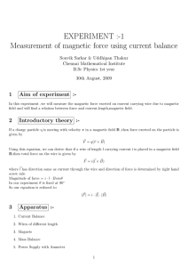 Measurement of magnetic force using Current Balance