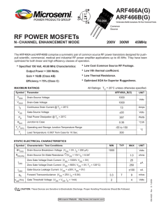 RF POWER MOSFETs