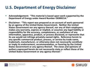 U.S. Department of Energy Disclaimer