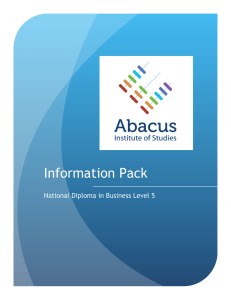 Information Pack - Abacus Institute Of Studies