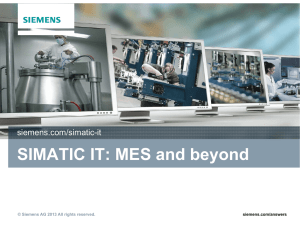 SIMATIC IT: MES and beyond