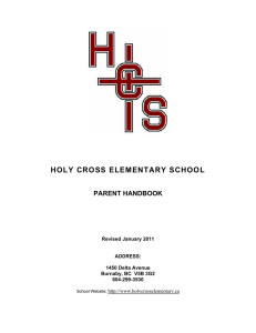 TABLE OF CONTENTS - Holy Cross Elementary School