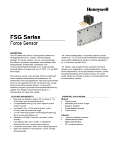 FSG Series Force Sensor Product Sheet
