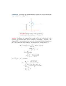 Problem 5.41 Determine the mutual inductance between the circular