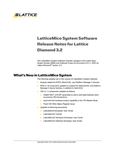 LatticeMico System Software Releaes Notes for Lattice Diamond 3.2
