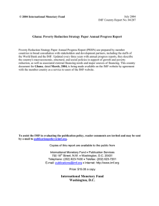 Ghana: Poverty Reduction Strategy Paper Annual Progress Report