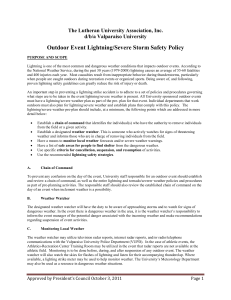 Outdoor Event Lightning/Severe Storm Safety Policy