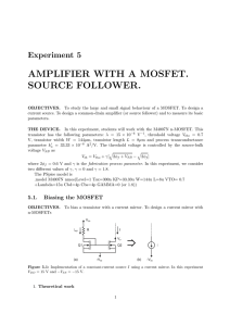 AMPLIFIER WITH A MOSFET. SOURCE FOLLOWER.