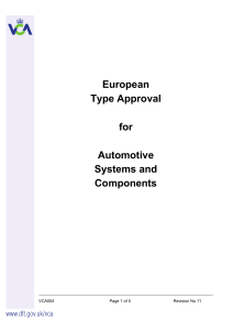 European Type Approval for Automotive Systems and Components