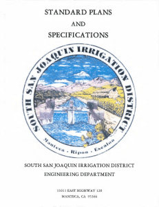 standard plans specifications - South San Joaquin Irrigation District