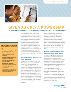 PC Power Management Fact Sheet