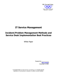 ITSM Incident and Problem Mgmt Best Practices