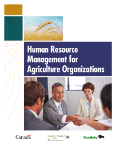 Human Resource Management for Agriculture Organizations
