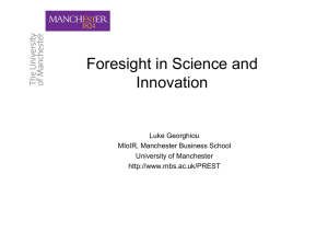 Foresight in Science and Innovation