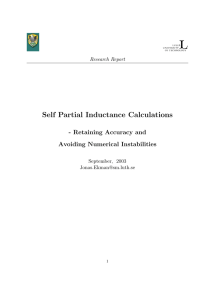 Self Partial Inductance Calculations
