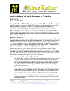 Antioquia Goldʼs Prolific Progress in Colombia