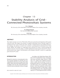 Stability Analysis of Grid- Connected Photovoltaic Systems