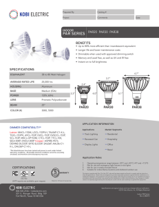 LED Indoor PAR Lamp Specifications