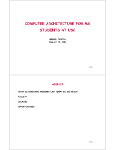 computer architecture for ms students at usc - USC