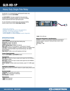 Spec Sheet: GLR-HD-1P - Heavy Duty Single Pole Relay