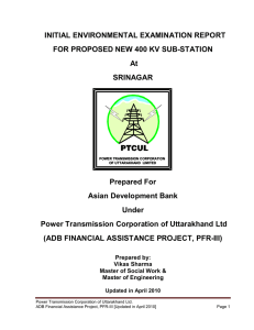 IEE Report for 400 KV Sub Station Srinagar (PFR-III)