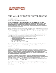 The Value of Power Factor Testing