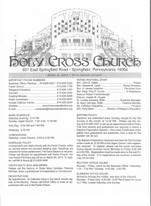 April 6, 2014 - Holy Cross Catholic Parish