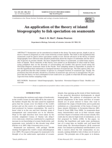 An application of the theory of island biogeography to fish speciation