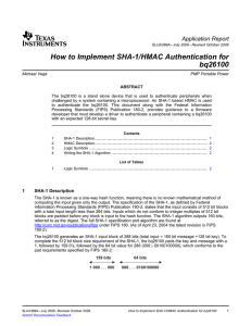 How to Implement SHA-1/HMAC Authentication for bq26100 (Rev. A)