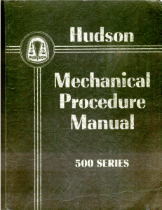 1950 Hudson Mechanical Procedures Manual