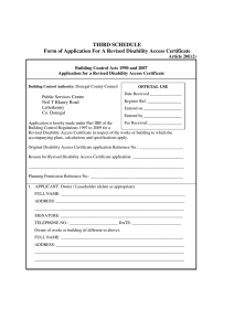 Revised Disability Access Certificate Application