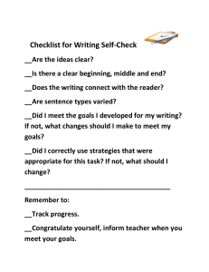Checklist for Writing Self