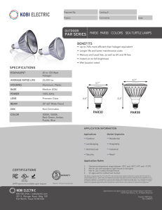 LED Outdoor PAR Lamp Specifications