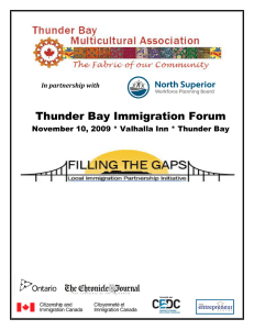 Thunder Bay Immigration Forum - North Superior Workforce