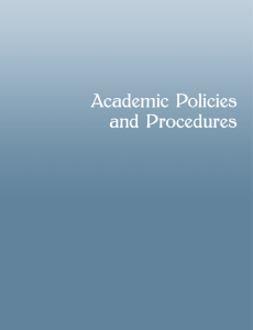Academic Policies and Procedures