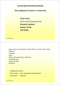 KJM3100/KJM4100/KJM9100 Materialkjemi/Chemistry of materials