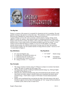 Ch 2: Energy Conservation