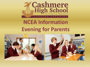 NCEA Information Evening for Parents