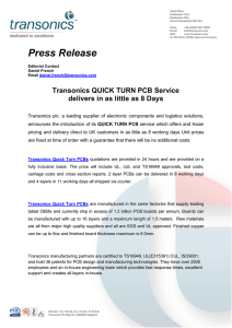 Press Release - Transonics PLC