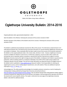 Oglethorpe University Bulletin: 2014-2016