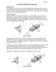 The JFET Transistor - Ryerson Department of Physics