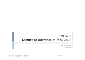 CS 570 Lecture 8: Inference in FOL Ch 9
