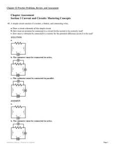 Chapter Assessment Section 1 Current and Circuits: Mastering